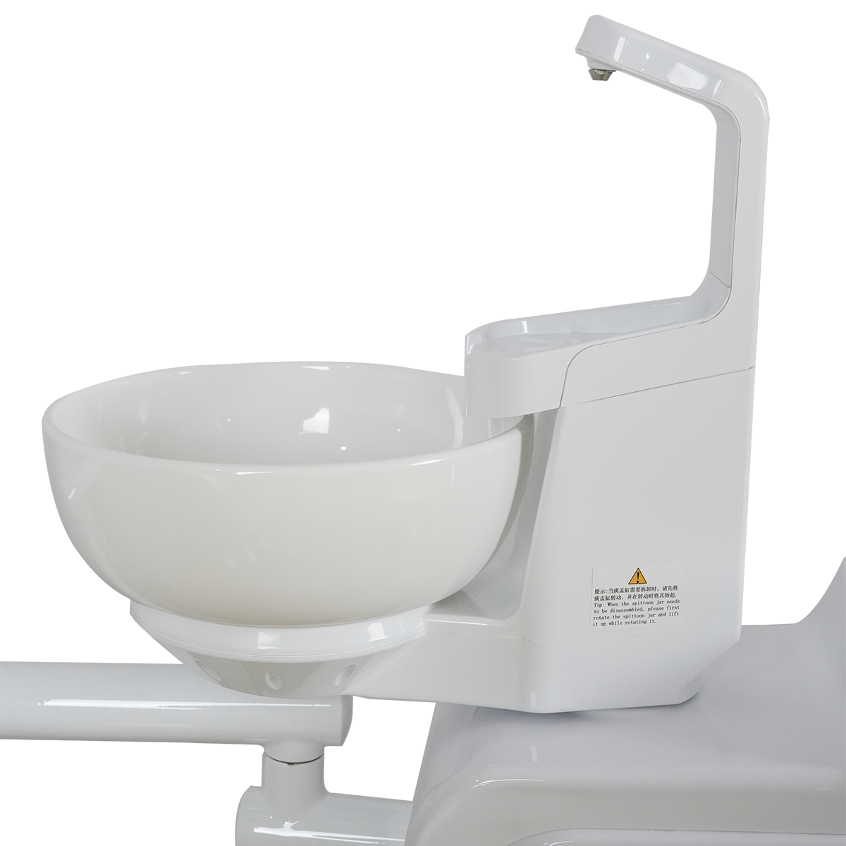 Dental Chair Spittoon Basin with Integrated Water Supply and Drainage System