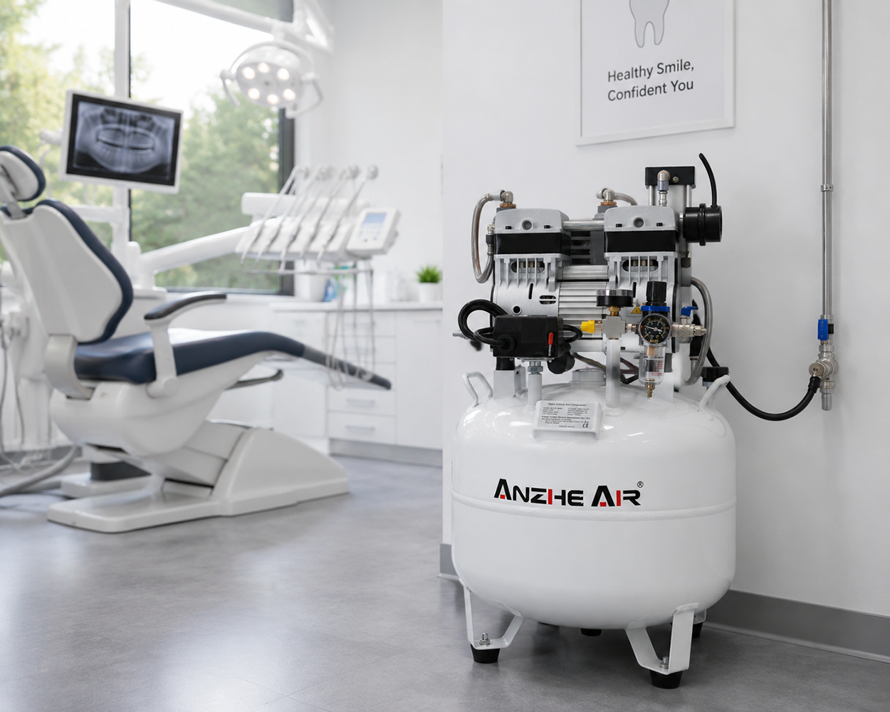 AZ-FA40B 40L Medical Grade Silent Oil Free Dental Air Compressor with Dryer for Dental Clinics