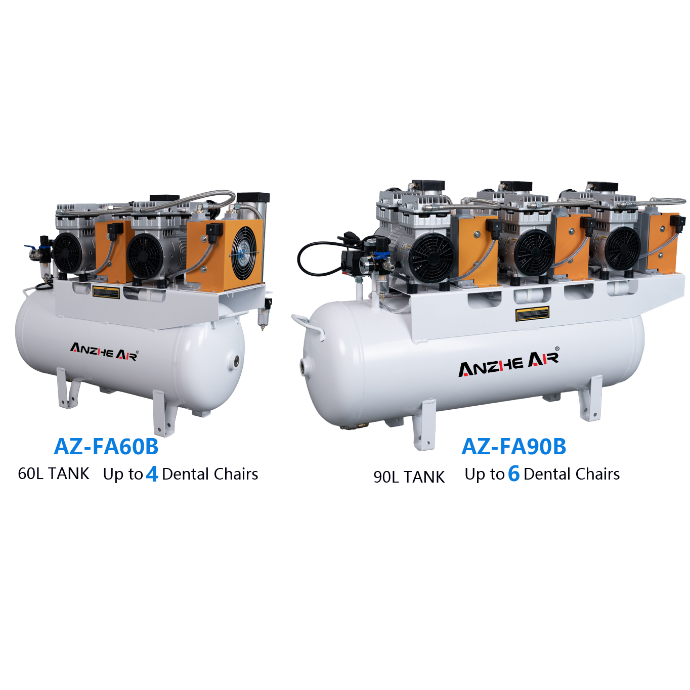 AZ-FA60B and AZ-FA90B Silent Oil-Free Dental Air Compressor with Dryer for Modern Dental Clinics