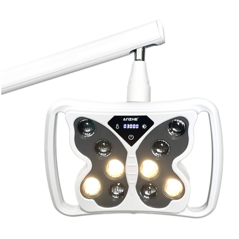 Butterfly LED dental light yellow mode designed to support restorative dentistry procedures and reduce premature composite curing