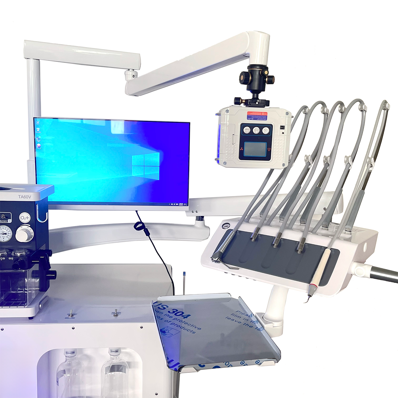 VE06 veterinary dental workstation with integrated computer and digital dental imaging system