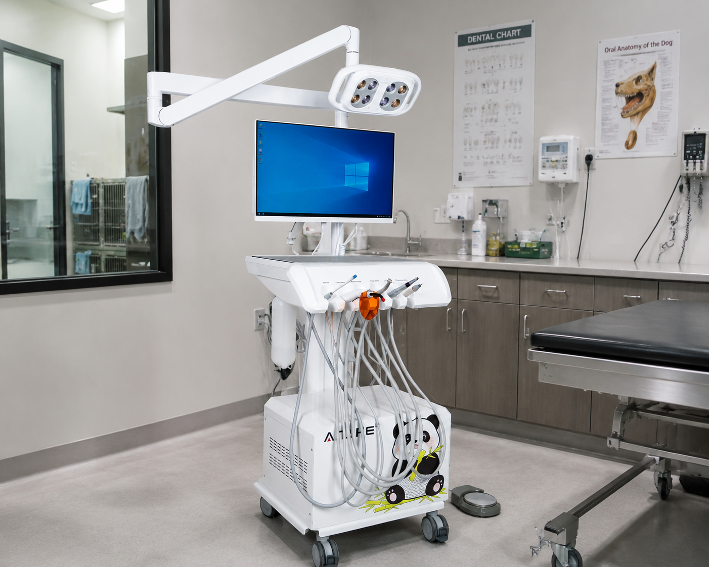 AZ-AP201-3 Premium in professional veterinary clinic setting with LED lighting