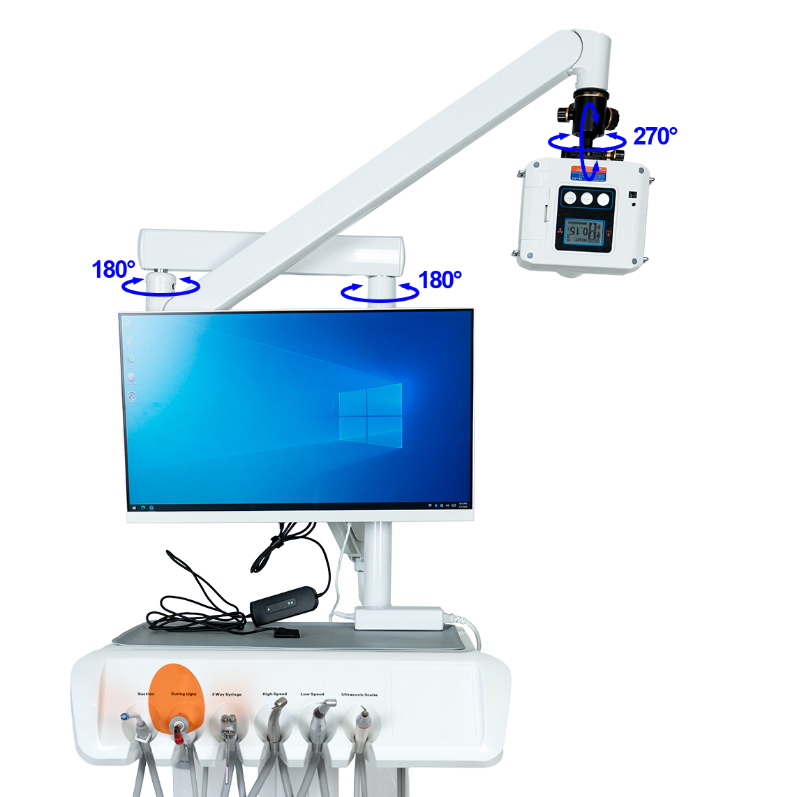 Portable Veterinary Intraoral X-Ray System with Handheld Sensor and Cone - Front View