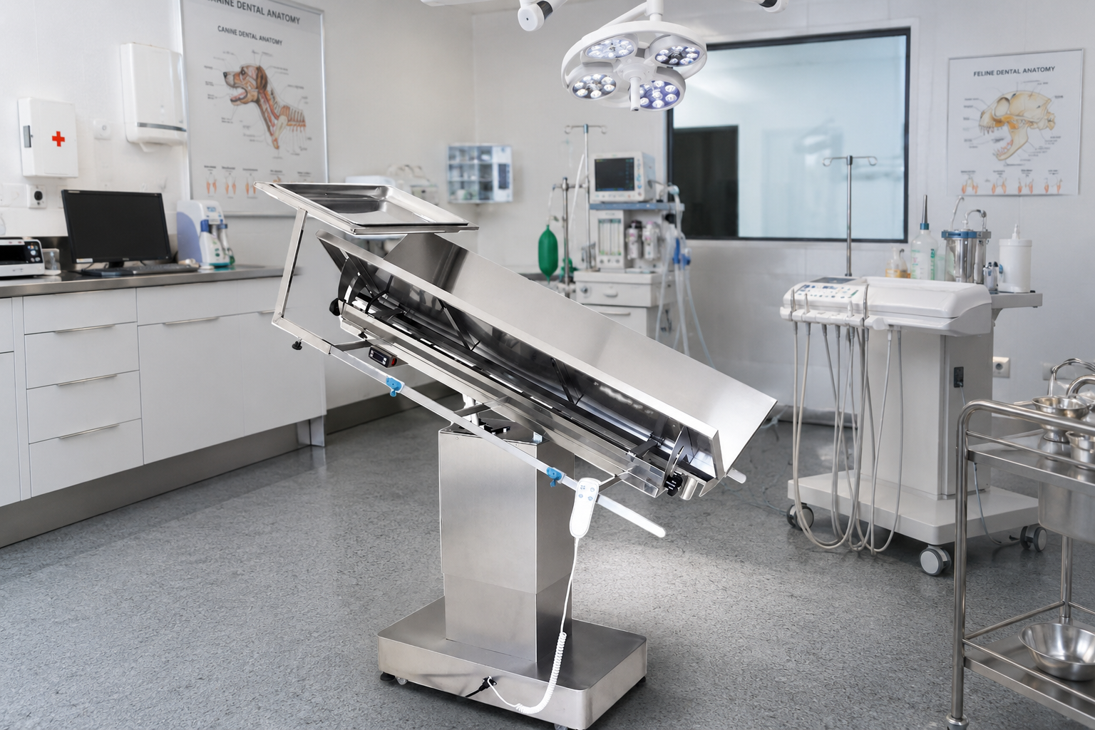 VE01 Electric Veterinary Operating Table Setup in Professional Veterinary Surgery Room