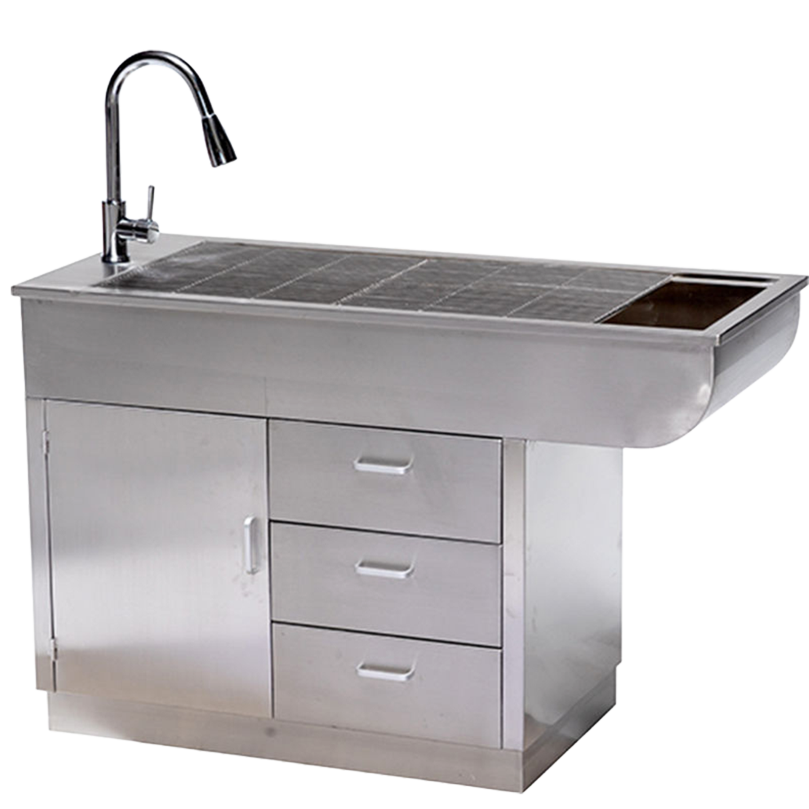 VE02 Multi-Function Veterinary Preparation & Tub Table with Stainless Steel Basin - Front View
