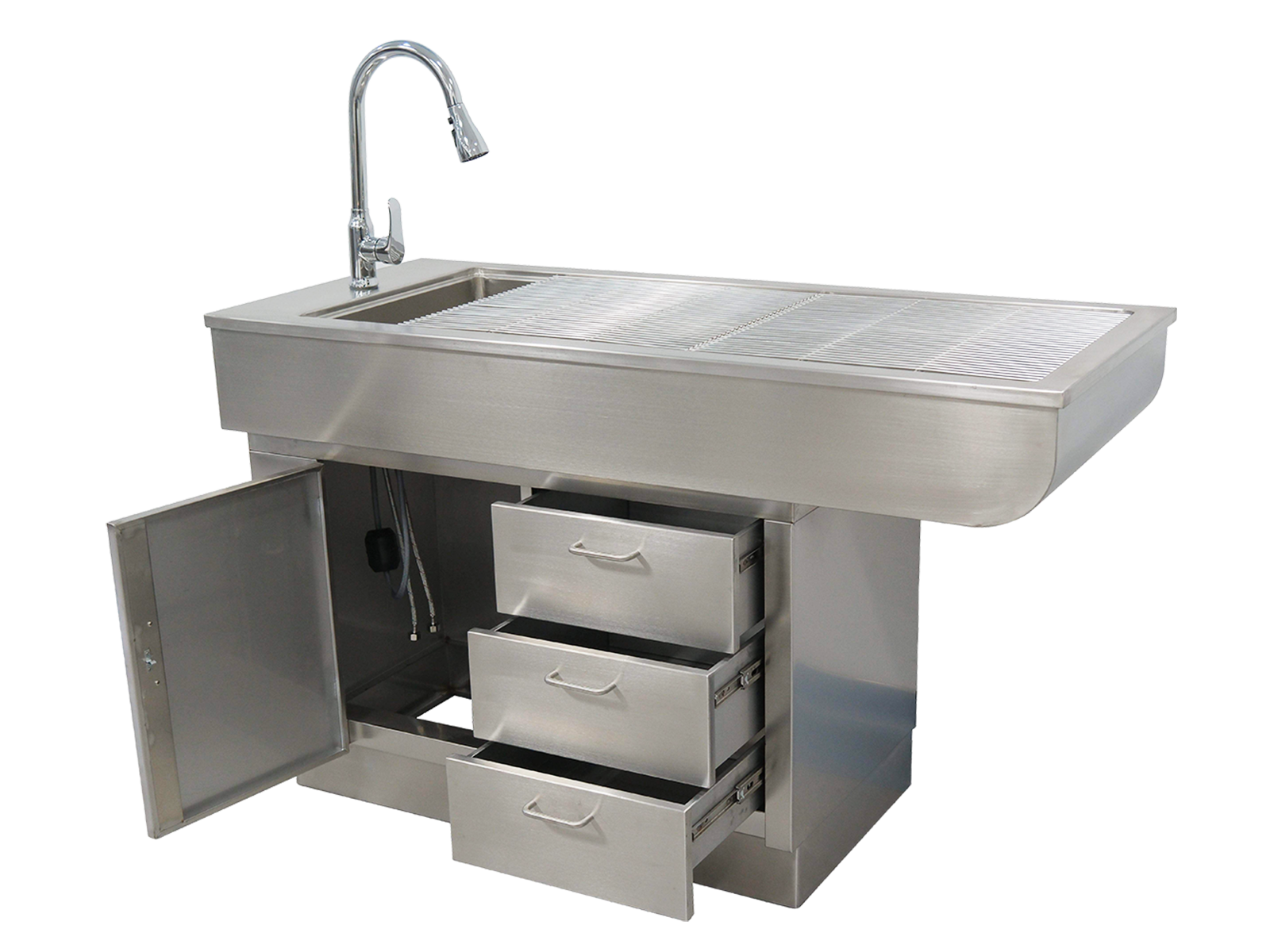 VE02 Veterinary Grooming and Washing Table - Left Side View
