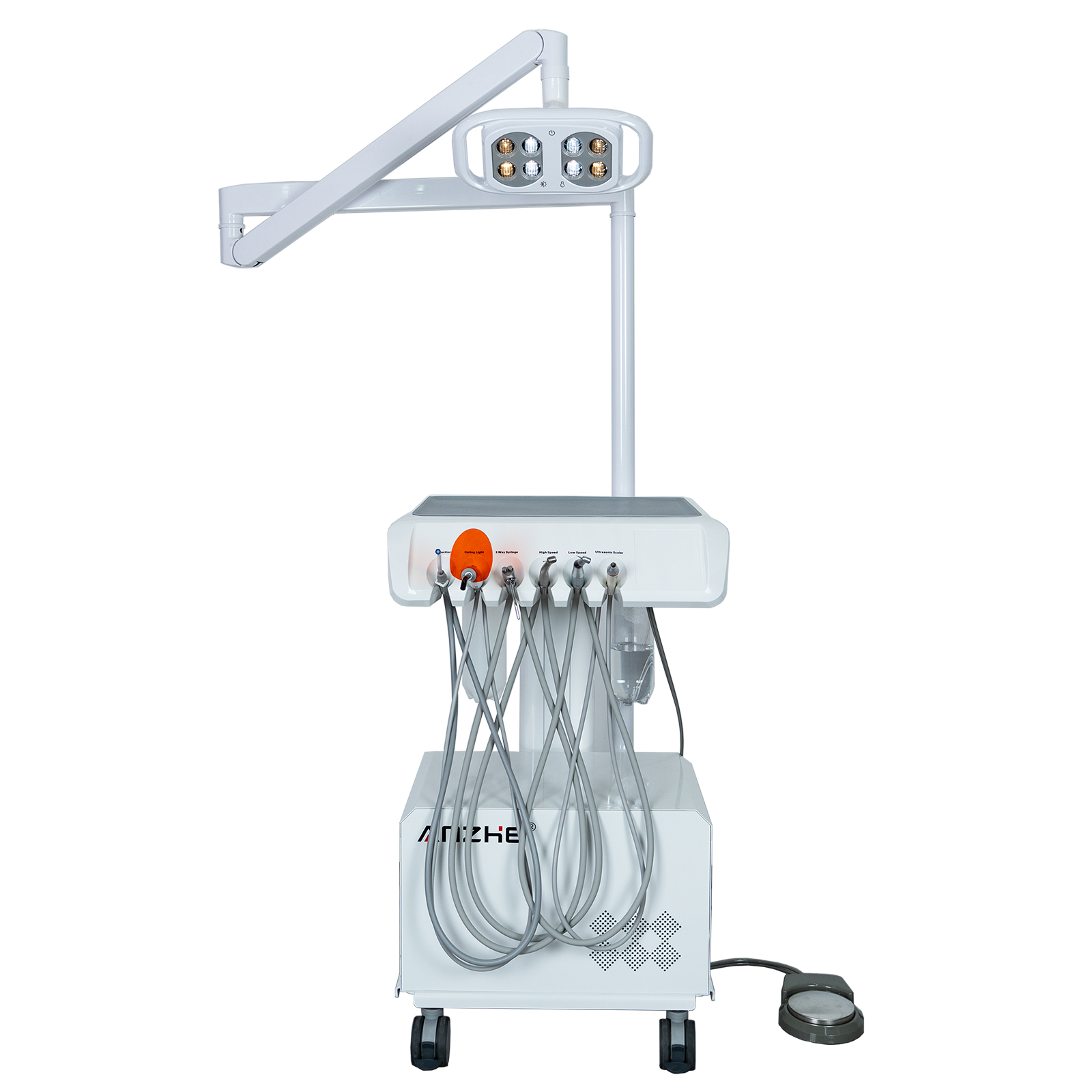 Portable Dental Unit with LED Lamp AZ-AP302-7 Front View AZ-AP302-7 Portable Dental Unit with LED Dental Lamp for Modern Dental Clinics - Front View