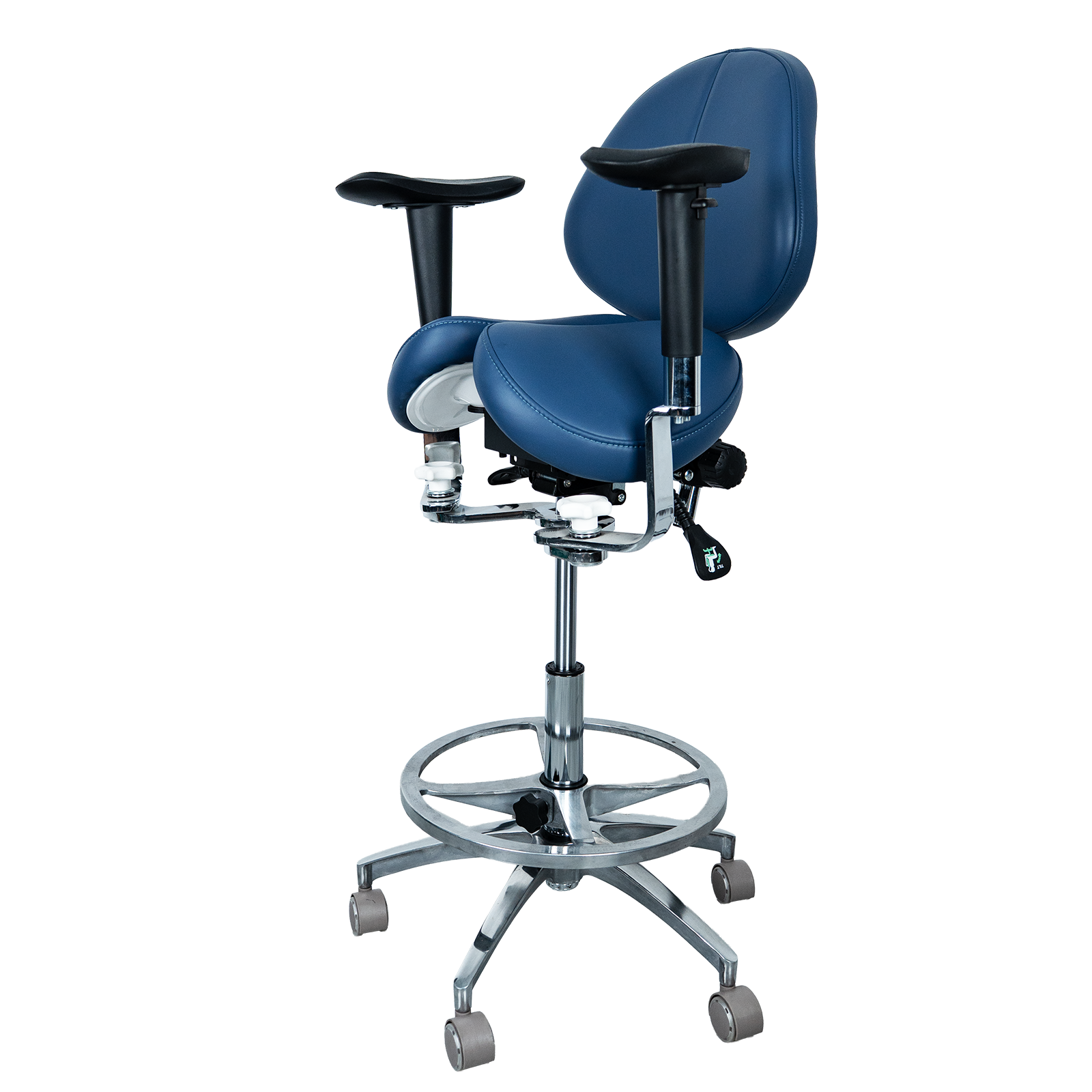 AZ-ST08 ergonomic saddle medical chair, rear view, showing adjustable backrest and lumbar support