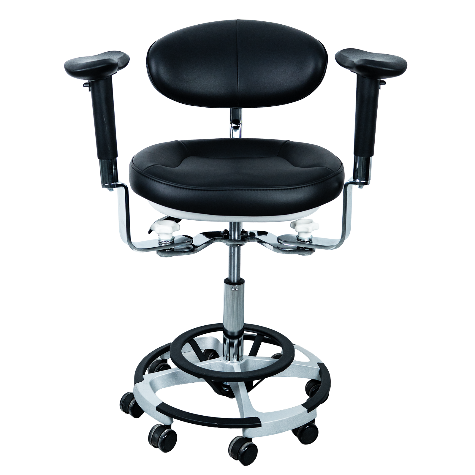 AZ-ST17-3 ergonomic dentist stool with PU and microfiber leather upholstery